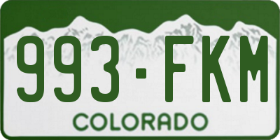 CO license plate 993FKM