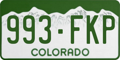 CO license plate 993FKP