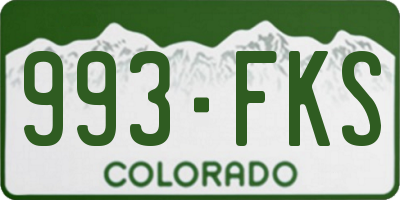 CO license plate 993FKS