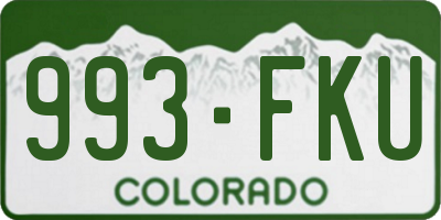 CO license plate 993FKU