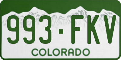 CO license plate 993FKV