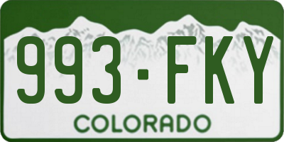 CO license plate 993FKY