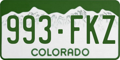 CO license plate 993FKZ