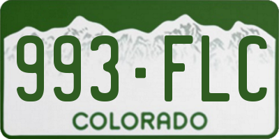 CO license plate 993FLC