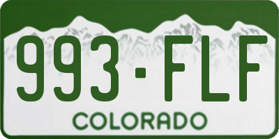 CO license plate 993FLF