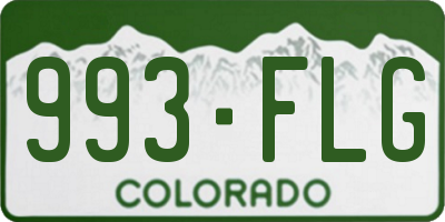CO license plate 993FLG
