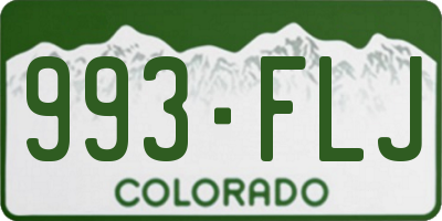 CO license plate 993FLJ