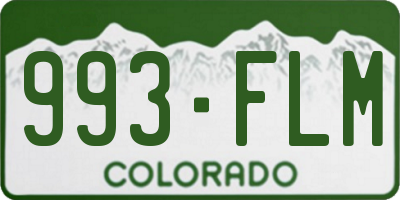 CO license plate 993FLM