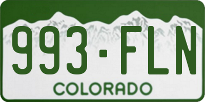 CO license plate 993FLN