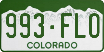 CO license plate 993FLO