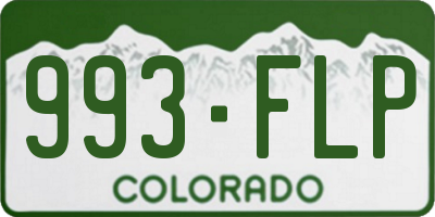 CO license plate 993FLP