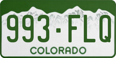 CO license plate 993FLQ
