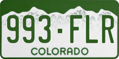 CO license plate 993FLR