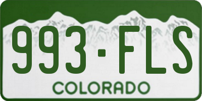 CO license plate 993FLS