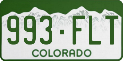 CO license plate 993FLT