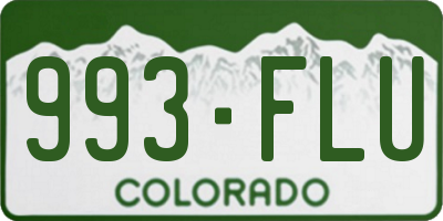 CO license plate 993FLU