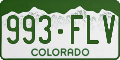 CO license plate 993FLV