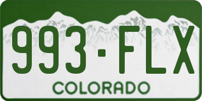 CO license plate 993FLX