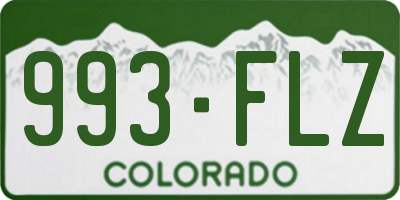 CO license plate 993FLZ