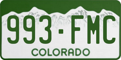 CO license plate 993FMC