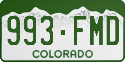 CO license plate 993FMD