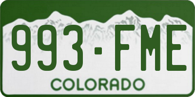 CO license plate 993FME