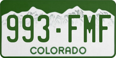 CO license plate 993FMF