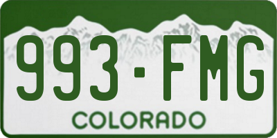 CO license plate 993FMG