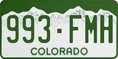 CO license plate 993FMH