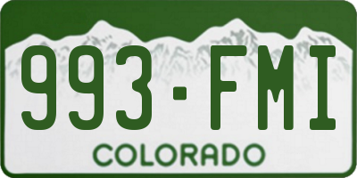 CO license plate 993FMI