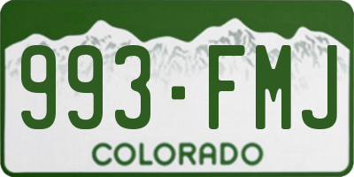 CO license plate 993FMJ