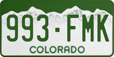 CO license plate 993FMK
