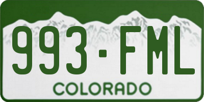 CO license plate 993FML