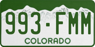 CO license plate 993FMM