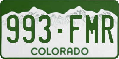CO license plate 993FMR
