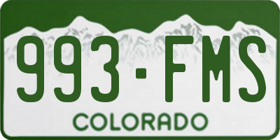 CO license plate 993FMS