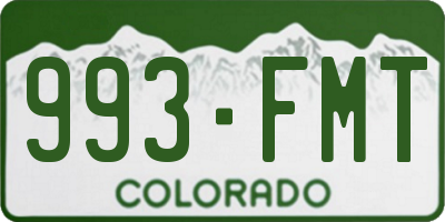 CO license plate 993FMT