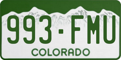 CO license plate 993FMU