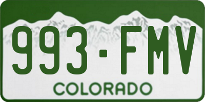 CO license plate 993FMV
