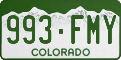 CO license plate 993FMY