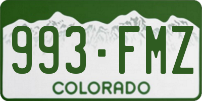 CO license plate 993FMZ