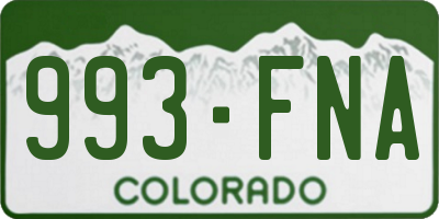 CO license plate 993FNA