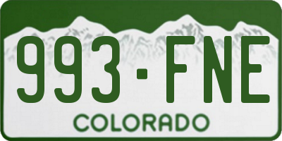 CO license plate 993FNE