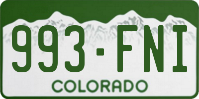 CO license plate 993FNI
