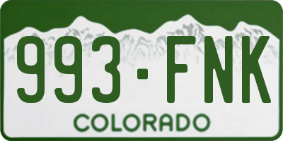 CO license plate 993FNK