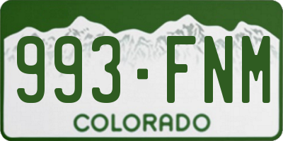 CO license plate 993FNM