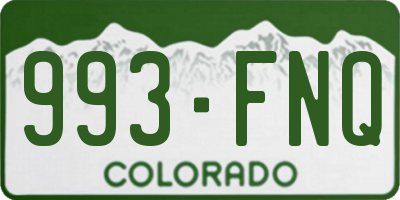CO license plate 993FNQ