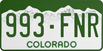 CO license plate 993FNR