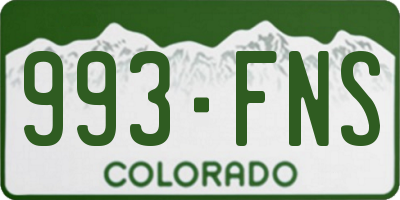 CO license plate 993FNS