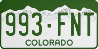 CO license plate 993FNT